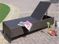 attan sunbed, rattan lounge