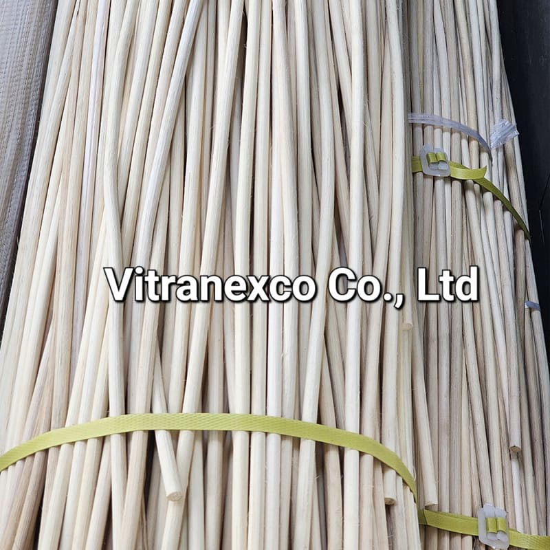 Bundles of clean natural rattan core materials prepared for weaving