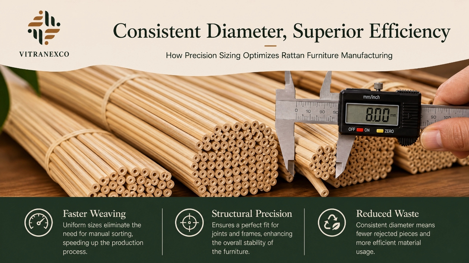 How Consistent Rattan Core Diameter Improves Production Efficiency