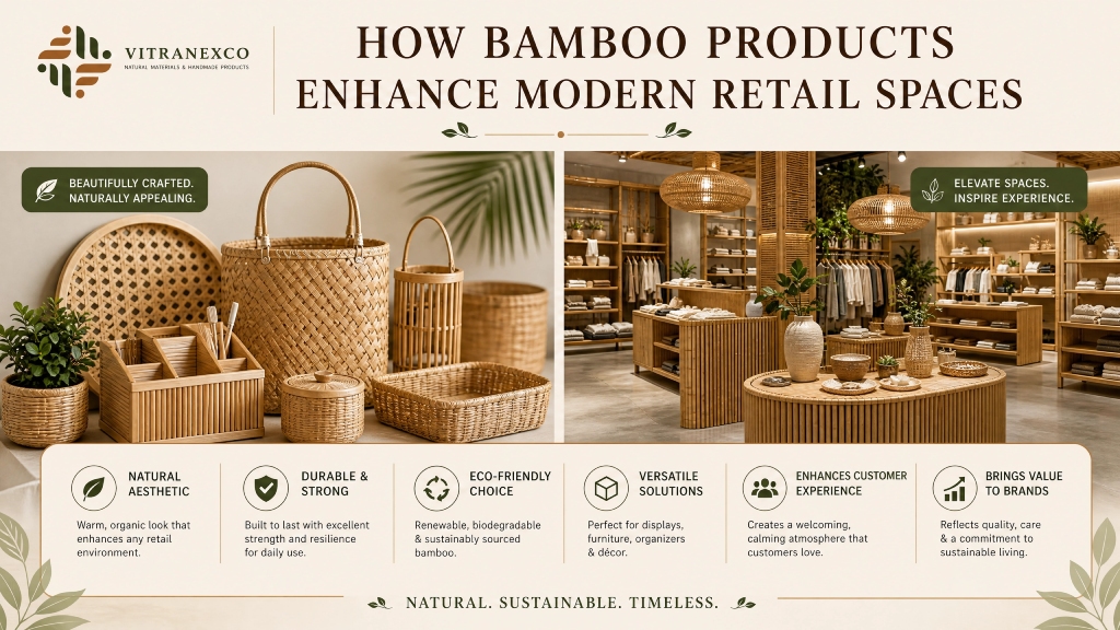 Handcrafted Bamboo Products for Retail Store Displays and Merchandising