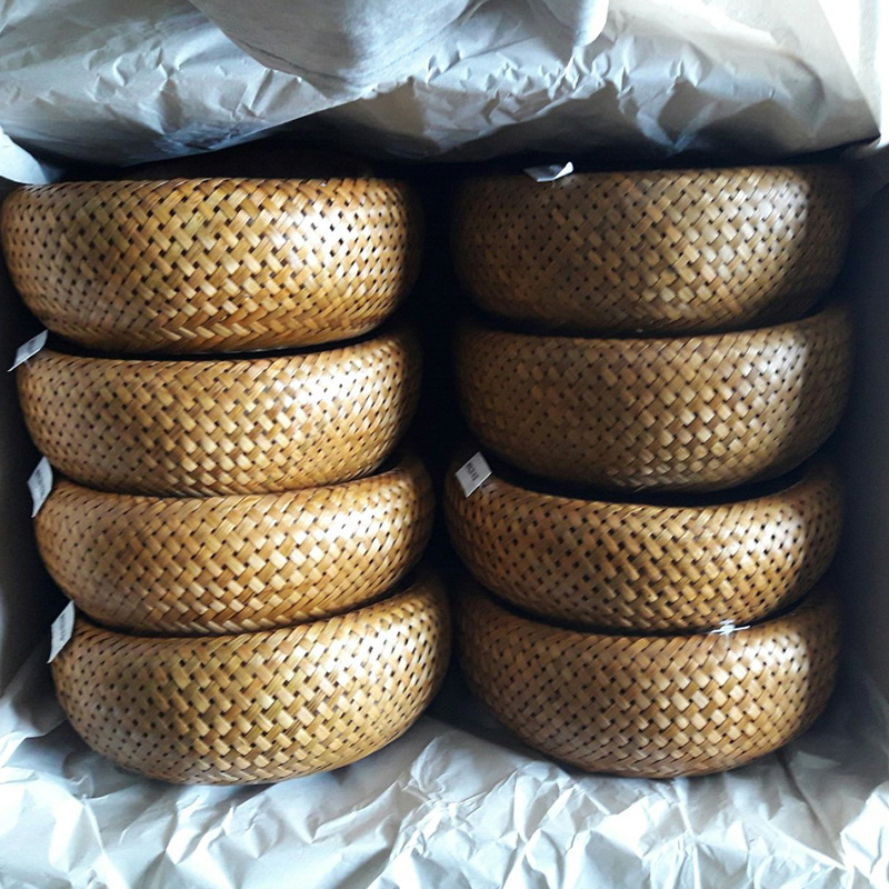Bamboo storage baskets and interior decor in luxury resort suite