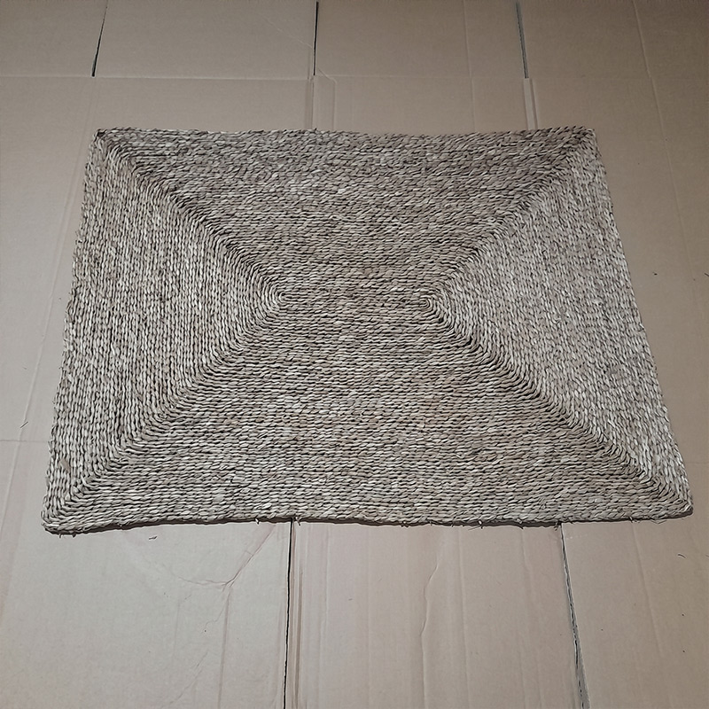 Seagrass placemats and floor mats in modern hospitality restaurant interior