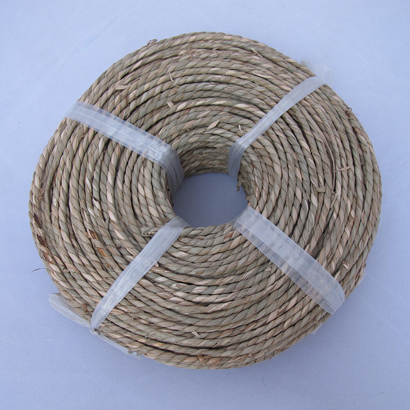 Seagrass rope woven chair seating and artisanal basketry application