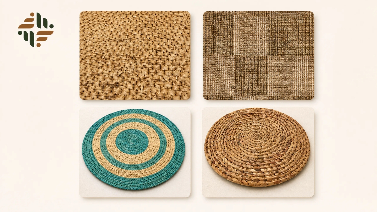 Water hyacinth woven patterns and color customization options