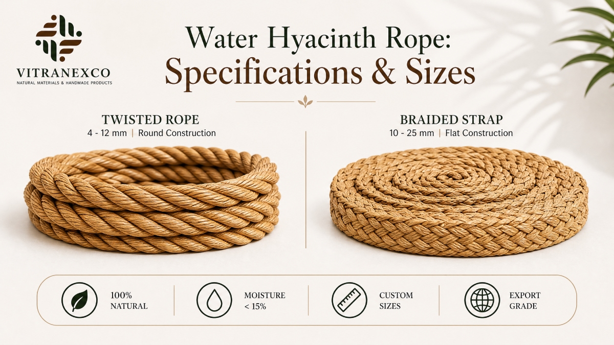 Sourcing Vietnamese Water Hyacinth Rope Sizes and Constructions - Vitranexco Wholesale Guide