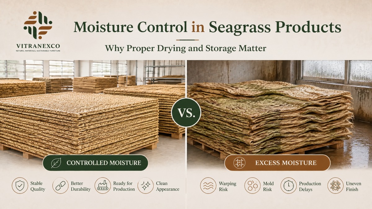 Vietnamese natural seagrass materials, sheets, and mats export collection banner