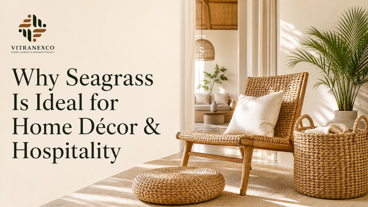 Natural Vietnamese seagrass materials and decor for interior spaces banner